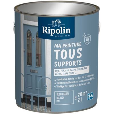 RIPOLIN Pittura Multi-supporto - Blu Pastello - Ral 5024 - Opaco - - 2l RIPOLIN Pittura Multi-supporto - Blu Pastello - Ral 5024 - Opaco - - 2l