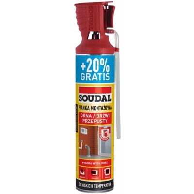 SOUDAL Schiuma Montaggio Pianka Pistolettowa 750 Bassa Espansione Alta Adesione SOUDAL Schiuma Montaggio Pianka Pistolettowa 750 Bassa Espansione Alta Adesione