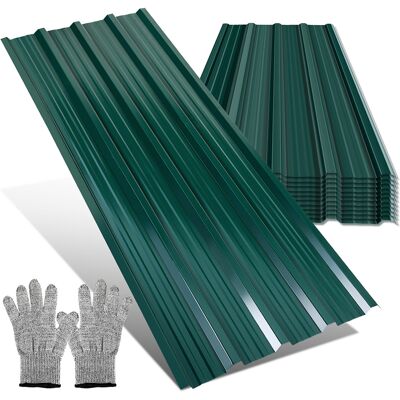 TOLLETOUR Pannelli Per Tetto 24 Pz 129x46 Cm, Acciaio Zincato Verde, 14 M², Lamiera Profilata Per Tetto E Parete TOLLETOUR Pannelli Per Tetto 24 Pz 129x46 Cm, Acciaio Zincato Verde, 14 M², Lamiera Profilata Per Tetto E Parete
