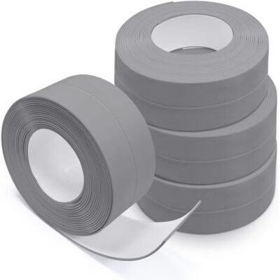 FOCTRO Prodotto Sigillante Per Pareti E Facciate, Soglia Autoadesiva, 4 Rotoli Di Banda Sigillante Pvc Per Wc, Vasca Da Bagno, Angoli Delle Pareti E Piastrelle (grigio) FOCTRO Prodotto Sigillante Per Pareti E Facciate, Soglia Autoadesiva, 4 Rotoli Di Banda Sigillante Pvc Per Wc, Vasca Da Bagno, Angoli Delle Pareti E Piastrelle (grigio)