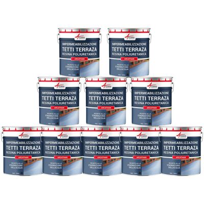 ARCANE INDUSTRIES Guaina Liquida Per Terrazzi, Guaina Impermabilizzante Arcathan - 10 X 15 Kg Ardesia - ARCANE INDUSTRIES Guaina Liquida Per Terrazzi, Guaina Impermabilizzante Arcathan - 10 X 15 Kg Ardesia -