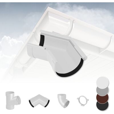 RAINWAY - 130mm PVC - Bianco - Angolo interno 135 - Sistema di grondaie RAINWAY - 130mm PVC - Bianco - Angolo interno 135 - Sistema di grondaie