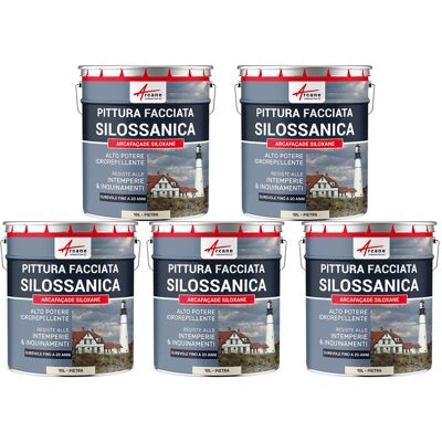 ARCANE INDUSTRIES Pittura Silossanica Per Esterni E Facciate, Ad Alto Potere Idrorepellente - Arcafaçade Siloxane - 5 X 10 L Pietra - Ral 090 90 10 - ARCANE INDUSTRIES Pittura Silossanica Per Esterni E Facciate, Ad Alto Potere Idrorepellente - Arcafaçade Siloxane - 5 X 10 L Pietra - Ral 090 90 10 -
