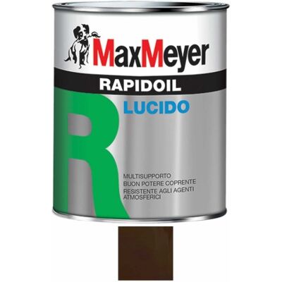 MAX MEYER Rapidoil Smalto Lucido A Solvente Per Ferro E Legno Maxmeyer Marrone Cioccolato Ral 8017,0.75 Lt MAX MEYER Rapidoil Smalto Lucido A Solvente Per Ferro E Legno Maxmeyer Marrone Cioccolato Ral 8017,0.75 Lt