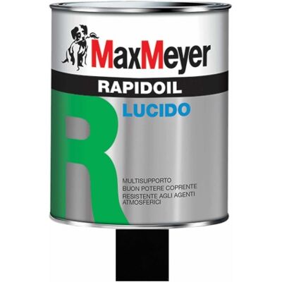 MAX MEYER Rapidoil Smalto Lucido A Solvente Per Ferro E Legno Maxmeyer Nero Ral 9005,0,375 MAX MEYER Rapidoil Smalto Lucido A Solvente Per Ferro E Legno Maxmeyer Nero Ral 9005,0,375