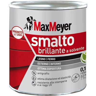 MAX MEYER Maxmeyer Smalto A Solvente Brillante Nero R9005 0,125 L MAX MEYER Maxmeyer Smalto A Solvente Brillante Nero R9005 0,125 L
