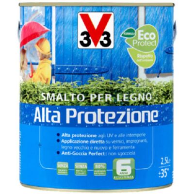 V33 Smalto Legno Alta Protezione 2,5lt Verdeimperiale V33 Smalto Legno Alta Protezione 2,5lt Verdeimperiale