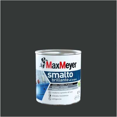 MAX MEYER Maxmeyer Smalto Poliuretanico Brillante All'acqua - Nero - 0,75 L MAX MEYER Maxmeyer Smalto Poliuretanico Brillante All'acqua - Nero - 0,75 L