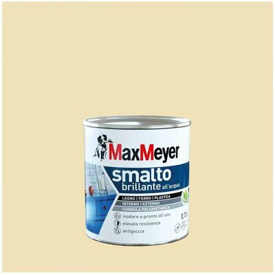 MAX MEYER Maxmeyer Smalto Brillante All'acqua Poliuretanico Bianco Panna 0,75 L MAX MEYER Maxmeyer Smalto Brillante All'acqua Poliuretanico Bianco Panna 0,75 L