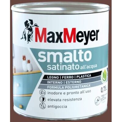 MAX MEYER Maxmeyer Smalto Satinato All'acqua Poliuretanico Cioccolato 0,75 L MAX MEYER Maxmeyer Smalto Satinato All'acqua Poliuretanico Cioccolato 0,75 L