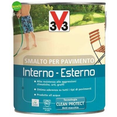 V33 Smalto Per Pavimento Interno E Esterno Lt 2,50 Bianco V33 Smalto Per Pavimento Interno E Esterno Lt 2,50 Bianco