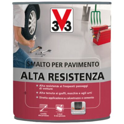V33 Smalto Per Pavimenti Alta Resistenza Bianco 0,5 Lt - V33 Smalto Per Pavimenti Alta Resistenza Bianco 0,5 Lt -