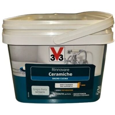 V33 - Smalto Per Piastrelle Grigio Perla2lt V33 - Smalto Per Piastrelle Grigio Perla2lt