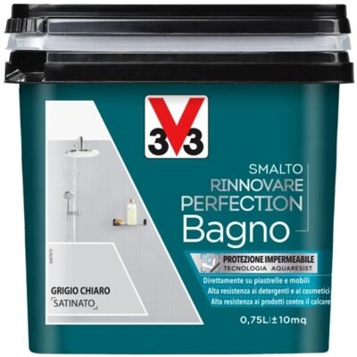 V33 - Smalto Rinnovare Ceramiche Bagno-cuc Ina Grigio Chiaro Satinato 0.75 Lt V33 - Smalto Rinnovare Ceramiche Bagno-cuc Ina Grigio Chiaro Satinato 0.75 Lt