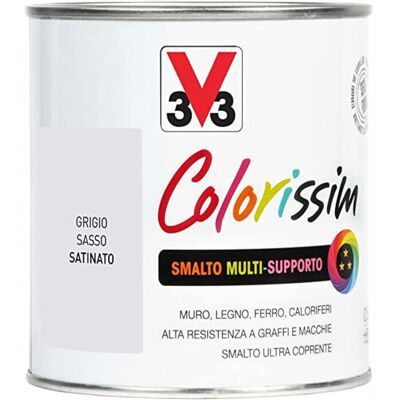 V33 Smalto Grigio Sasso 0,5 Lt H20 Multisuperficie V33 Smalto Grigio Sasso 0,5 Lt H20 Multisuperficie