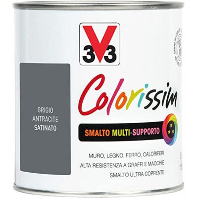 V33 Smalto Grigio Antracite 0,5 Lt H20 Multisuperficie V33 Smalto Grigio Antracite 0,5 Lt H20 Multisuperficie