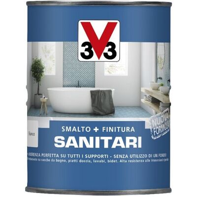V33 - Smalto Per Sanitari Bianco 500ml + Finitura V33 - Smalto Per Sanitari Bianco 500ml + Finitura