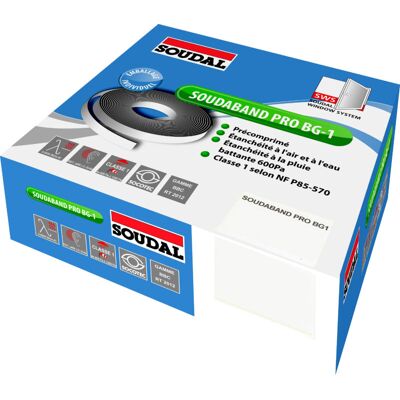 SOUDAL Rotolo Di Schiuma Acrilica Precompressa E Autoadesiva - Soudaband Pro Bg1 L15mm - Spessore Da 5 A 12mm - Lunghezza 5,6m SOUDAL Rotolo Di Schiuma Acrilica Precompressa E Autoadesiva - Soudaband Pro Bg1 L15mm - Spessore Da 5 A 12mm - Lunghezza 5,6m