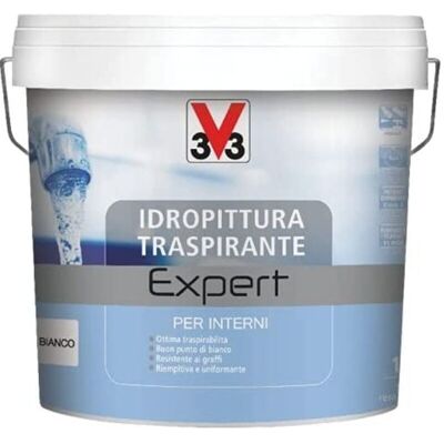V33 - Idropittura Traspirante Expert Per Interno Pittura Coprente Bianca Bagno - Formato: 4 Lt V33 - Idropittura Traspirante Expert Per Interno Pittura Coprente Bianca Bagno - Formato: 4 Lt