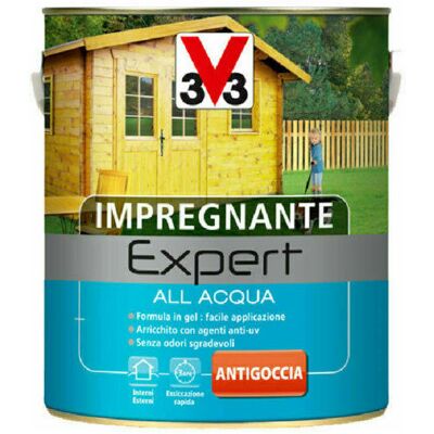 V33 - Impregnante Per Legno Expert Ad Acqua In Gel Interno Esterno Mobili Persiane - Formato: 2,5 Lt - Colore: Castagno Chiaro V33 - Impregnante Per Legno Expert Ad Acqua In Gel Interno Esterno Mobili Persiane - Formato: 2,5 Lt - Colore: Castagno Chiaro