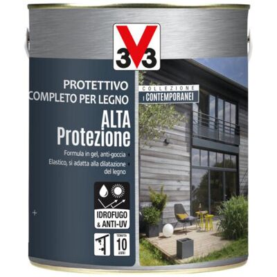 V33 Finitura Protettiva Completa per Legno - Resistente UV, 2,5L - Argento - Interno & Esterno V33 Finitura Protettiva Completa per Legno - Resistente UV, 2,5L - Argento - Interno & Esterno