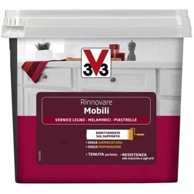 V33 Smalto Rinnovare Mobili Colore Grigio Carbonato Satinato 0,75 Lt V33 Smalto Rinnovare Mobili Colore Grigio Carbonato Satinato 0,75 Lt