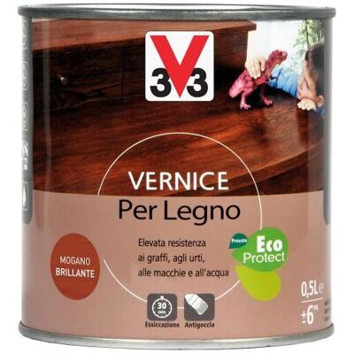 V33 - Vernice Per Legno Lt 0,50 Mogano Brillante V33 - Vernice Per Legno Lt 0,50 Mogano Brillante