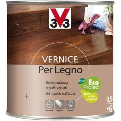 V33 Vernice Per Legno Lt 0,50 Wengè Satinato V33 Vernice Per Legno Lt 0,50 Wengè Satinato