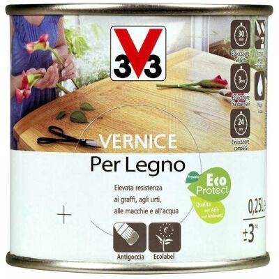 V33 Vernice Per Legno Lt 0,25 Noce Chiaro Brillante V33 Vernice Per Legno Lt 0,25 Noce Chiaro Brillante