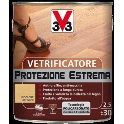 V33 Vernice incolore satinata per parquet - 2,5L V33 Vernice incolore satinata per parquet - 2,5L