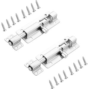PC PETCLEAR 2 Serrature Per Porte Scorrevoli In Acciaio Inox Argento Da 7,6 Cm (3") Con Chiusura A Vite, Ideali Per Porte Interne Di Bagni, Cortili, Garage E Rifugi. PC PETCLEAR 2 Serrature Per Porte Scorrevoli In Acciaio Inox Argento Da 7,6 Cm (3") Con Chiusura A Vite, Ideali Per Porte Interne Di Bagni, Cortili, Garage E Rifugi.