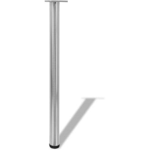 VIDAXL Set Gambe Tavolo 4 Pz In Nickel Spazzolato Regolabili 870 Mm - VIDAXL Set Gambe Tavolo 4 Pz In Nickel Spazzolato Regolabili 870 Mm -