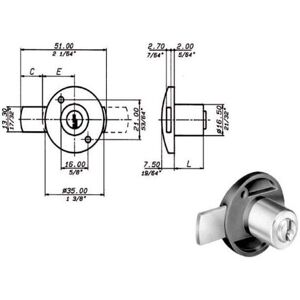 MERONI Serratura Mobili Catenaccio Laterale 2131 MERONI Serratura Mobili Catenaccio Laterale 2131