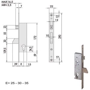 CISA Serrat.p/mont.rullo E.30 F/inox CISA Serrat.p/mont.rullo E.30 F/inox