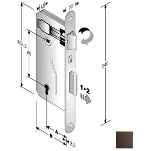 BONAITI Serratura Patent Mm 8x90 E50 Bt Bronzata Gb BONAITI Serratura Patent Mm 8x90 E50 Bt Bronzata Gb
