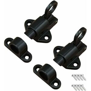 TUSERXLN Set Di 2 Chiavistelli Per Porte, Chiusura A Molla, Chiusura A Chiavistello, Con 8 Viti, Adatto Per Porte E Finestre, Porte In Legno, Porte Del Bagno, Armadi, Guardaroba, Nero TUSERXLN Set Di 2 Chiavistelli Per Porte, Chiusura A Molla, Chiusura A Chiavistello, Con 8 Viti, Adatto Per Porte E Finestre, Porte In Legno, Porte Del Bagno, Armadi, Guardaroba, Nero
