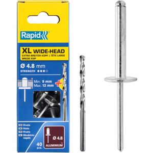 Rapid 5000664 Xl Rivetti Ø4,8x12 Mm, Acciaio - Rapid 5000664 Xl Rivetti Ø4,8x12 Mm, Acciaio -