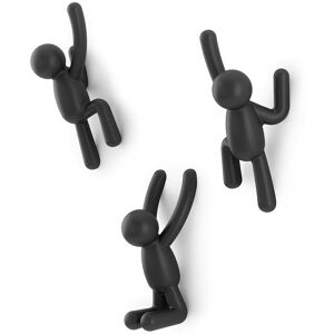 Umbra Buddy Ganci Da Parete, Set Di 3, Nero Umbra Buddy Ganci Da Parete, Set Di 3, Nero