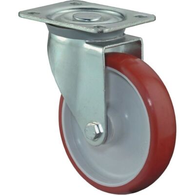 FP - Ruota Girevole D.80mm Trgf.125kg Pu Piastra L104xp80mm Colore Sx Rosso Bs Rollen FP - Ruota Girevole D.80mm Trgf.125kg Pu Piastra L104xp80mm Colore Sx Rosso Bs Rollen