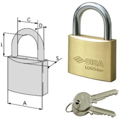 CISA Lucchetto Logo Ottone Arco Normale 21010 - Mm.30 Ka (art.21010300ka) CISA Lucchetto Logo Ottone Arco Normale 21010 - Mm.30 Ka (art.21010300ka)