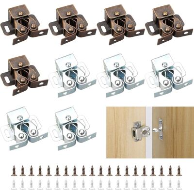 GOTRAYS - Confezione Da 10 Chiusure A Doppia Sfera Per Porte Di Armadietti Con 40 Viti Per Armadi, Mobili GOTRAYS - Confezione Da 10 Chiusure A Doppia Sfera Per Porte Di Armadietti Con 40 Viti Per Armadi, Mobili