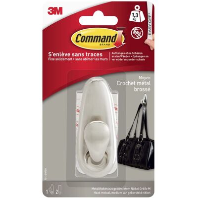 3M - Gancio In Metallo Medium™ Command Classico (l X L X A) 83 X 32 X 32 Mm Nickel (spazzolato) Contenuto: 1 Pz. 3M - Gancio In Metallo Medium™ Command Classico (l X L X A) 83 X 32 X 32 Mm Nickel (spazzolato) Contenuto: 1 Pz.