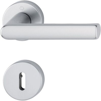 Hoppe Hamburg 1700 Set Maniglie Porta con Rosette - Alluminio, F1, Sinistra/Destra Hoppe Hamburg 1700 Set Maniglie Porta con Rosette - Alluminio, F1, Sinistra/Destra