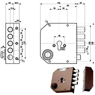 MOTTURA - Serratura 38610 - Cilindro europeo, porta in legno MOTTURA - Serratura 38610 - Cilindro europeo, porta in legno