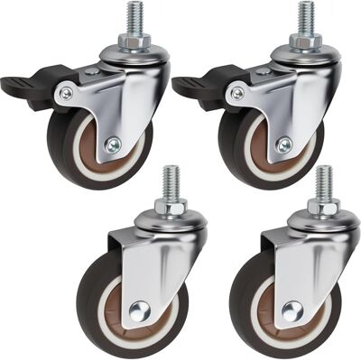 OEM 4 Ruote Piroettanti Con Perno Filettato M8x15mm Piccole Ruote Piroettanti A 360° Con Freno, Antiscivolo, Silenziose Per Mobili, Capacità Totale 120 Kg OEM 4 Ruote Piroettanti Con Perno Filettato M8x15mm Piccole Ruote Piroettanti A 360° Con Freno, Antiscivolo, Silenziose Per Mobili, Capacità Totale 120 Kg
