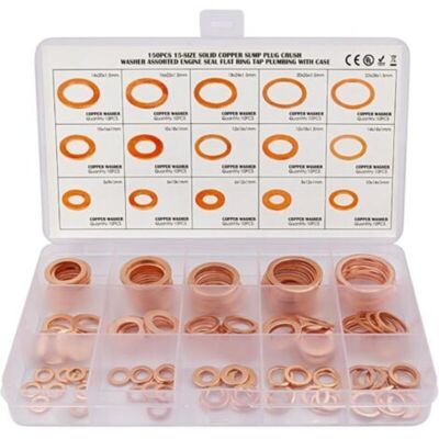 OEM Kit Assortimento Di 150 Rondelle In Rame Per Tappi Di Scarico, Misure M5, M6, M8, M10, M12, M14, M16, M18, M20, M22, 15 Misure, Rondelle Piatte Per Viti Di Tenuta OEM Kit Assortimento Di 150 Rondelle In Rame Per Tappi Di Scarico, Misure M5, M6, M8, M10, M12, M14, M16, M18, M20, M22, 15 Misure, Rondelle Piatte Per Viti Di Tenuta