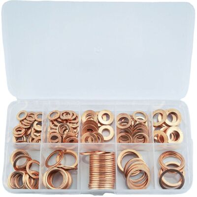 OEM Kit Assortimento Di 200 Guarnizioni Piatte, Rondelle, Dadi E Bulloni In Rame, Con Scatola OEM Kit Assortimento Di 200 Guarnizioni Piatte, Rondelle, Dadi E Bulloni In Rame, Con Scatola