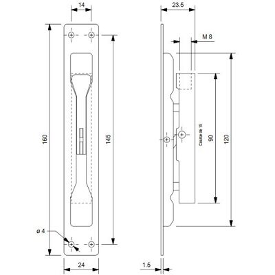 SEVAX - 860420 - Acciaio zincato - 160x24 mm - Serratura SEVAX - 860420 - Acciaio zincato - 160x24 mm - Serratura