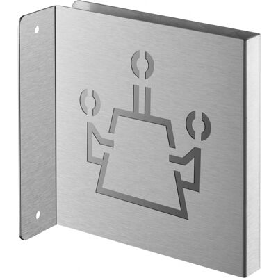 THIRARD Targa Segnaletica <>, Acciaio Inox Spazzolato, 120 X 120 Mm, Con Bordo Ripiegato – THIRARD Targa Segnaletica <>, Acciaio Inox Spazzolato, 120 X 120 Mm, Con Bordo Ripiegato –