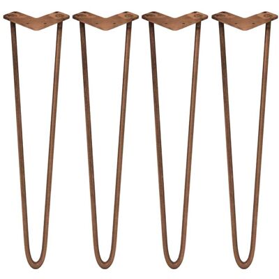 Monster Cable Legs - 4 X Gambe Da Tavolo A Forcina, Dischetti Ski-glide,viti E Piedini Protezione Gratis Stile Moderno Retrò In Acciaio Gambe Per Tavolini Panche Sedie - 71cm - 2 Rebbi - 12mm - Rame Anticato - Skiski Monster Cable Legs - 4 X Gambe Da Tavolo A Forcina, Dischetti Ski-glide,viti E Piedini Protezione Gratis Stile Moderno Retrò In Acciaio Gambe Per Tavolini Panche Sedie - 71cm - 2 Rebbi - 12mm - Rame Anticato - Skiski